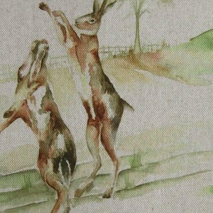 Boxing hares linen 30m product detail