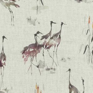 Voyage fabric cranes linen tourmaline product detail
