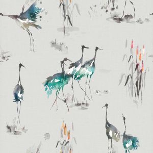 Voyage wallpaper cranes cobalt product detail