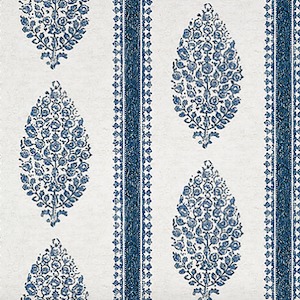 Thibaut | Chappana | Wallpaper | T10239 | Blue and White | Top Designer