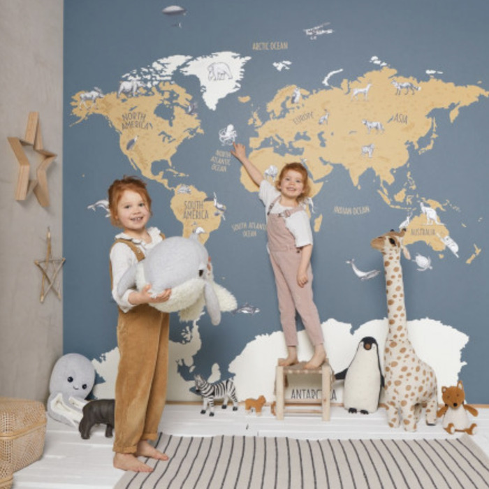 Our planet world map wallpaper product detail