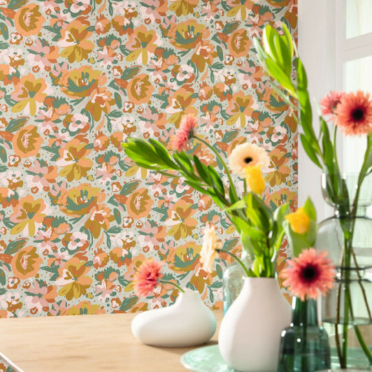 Flower power wallpaper collection caselio large square