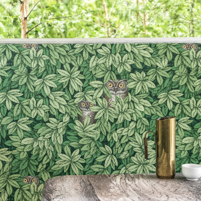 Foglie e civette wallpaper product detail