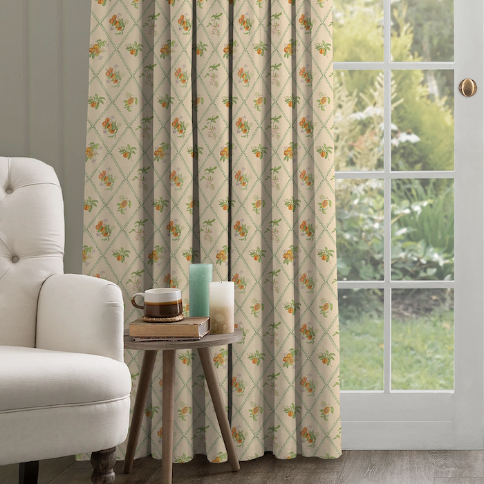 Peach trellis fabric product detail