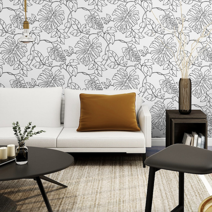 Tropical linework wallpaper product detail