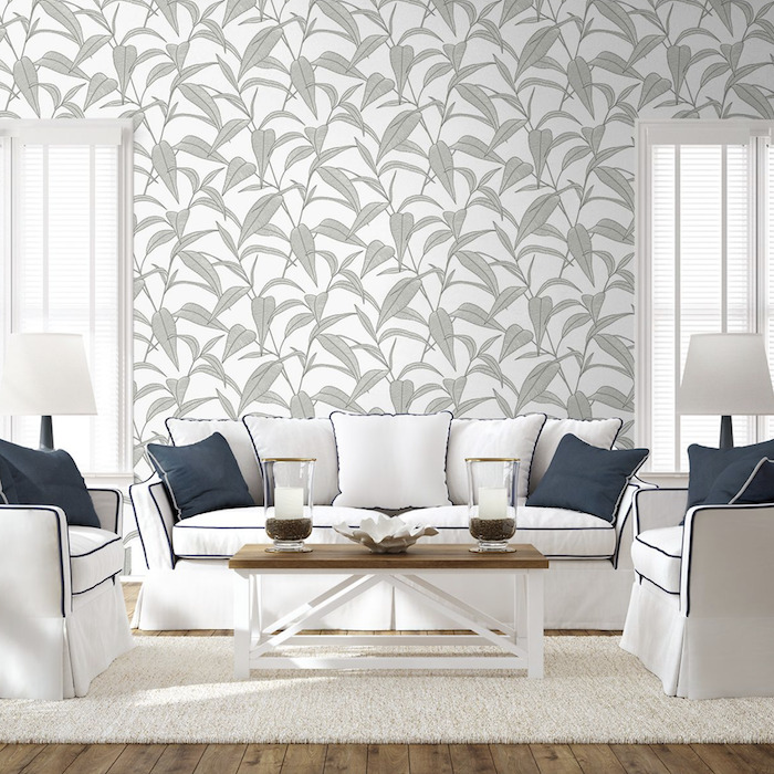 Pinstripe leaf trail wallpaper 2 product detail