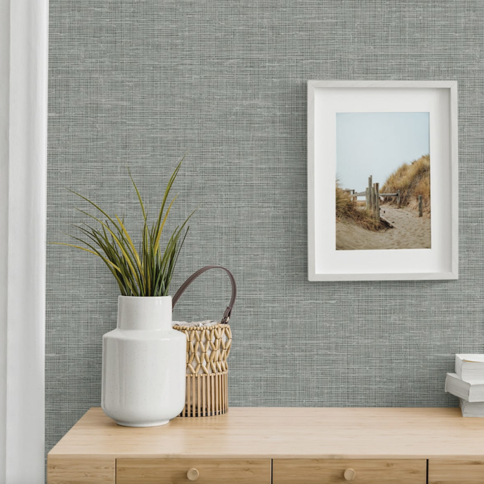 Silas faux linen wallpaper product detail