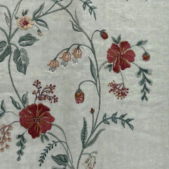 Floral trail linen fabric product detail