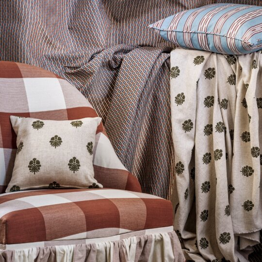 Sanderson sabu stripes and ikats fabric collection large square