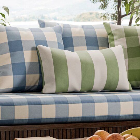 Scion central checks stripes fabric large square